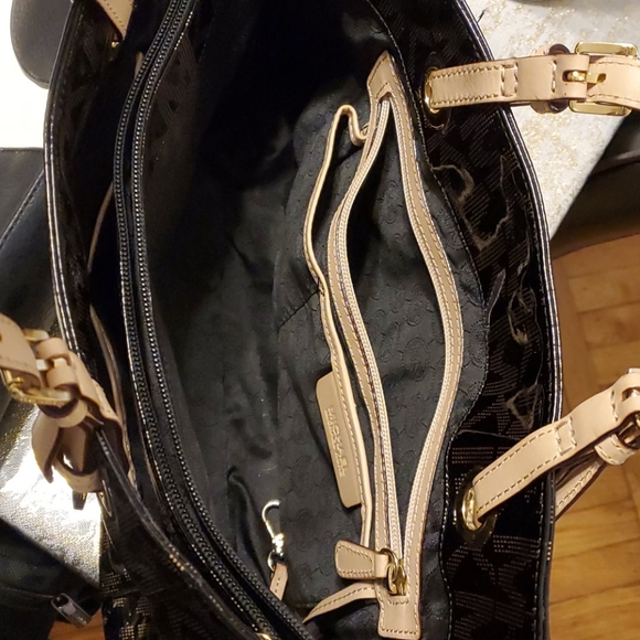 Michael Kors Patent Leather Brown/Gold Tote - Picture 3 of 13